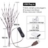 3 Pack Twig Lights, USB Plug in Branches Lights with