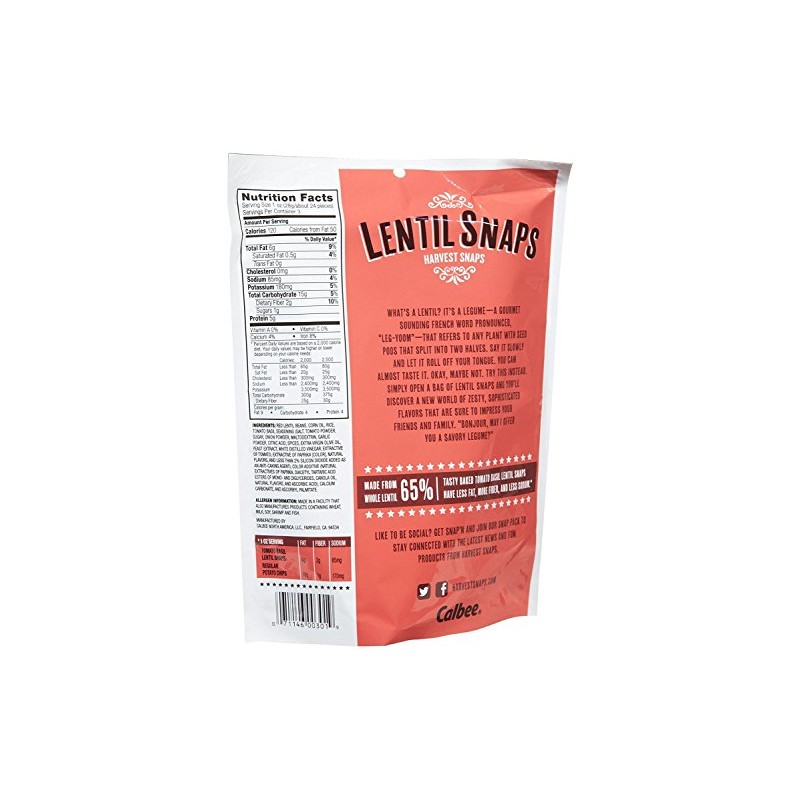 Calbee Lentil Snaps - Tomato Basil - 3 OZ -