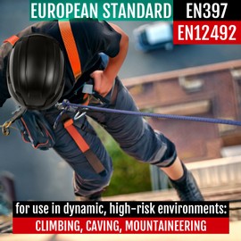 ACE Patera Premium Protective Helmet - Construction and Mountaineering Helmet for Work and Sports - Lightweight Climbing Helmet and Construction Helmet - Black