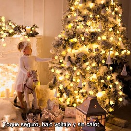 LIGHTDOT Luces de Cadena de Bolas Solares,7.5M 50Led Luces de Navidad,Bola de Luces, Impermeable Serie de Luces de Pelota,Fairy Lights Decorativas Para Fiesta