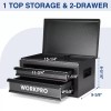 WORKPRO 15" Heavy Duty Tool Box Metal Tool Box w/2