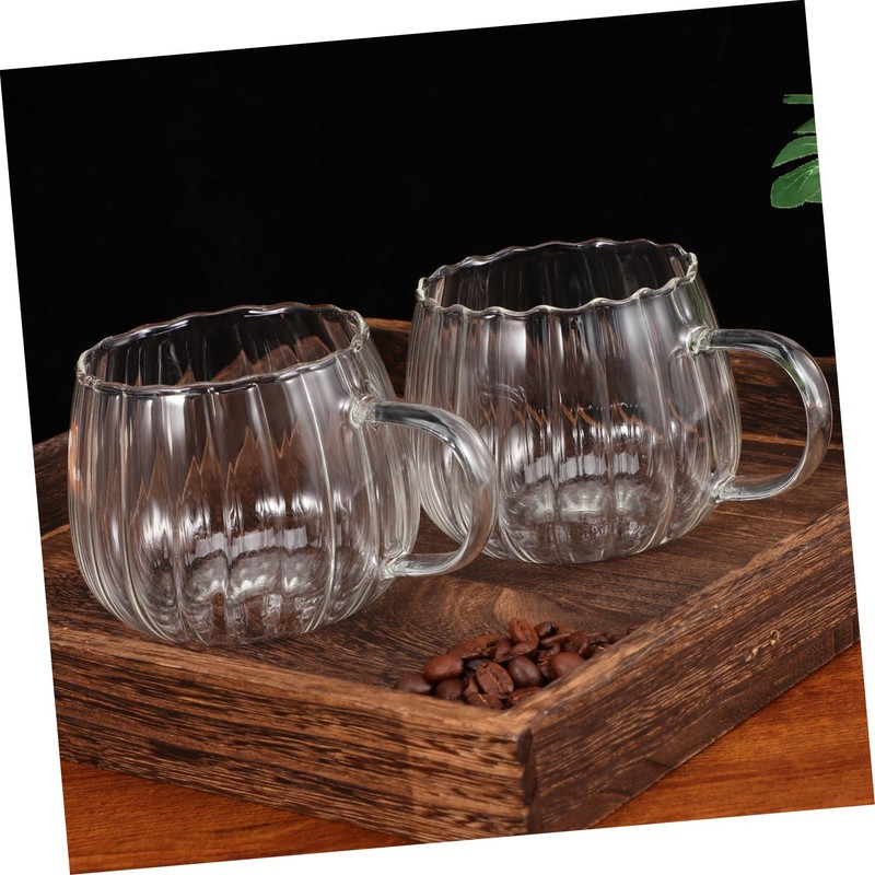 Gatuida 2pcs Transparent Glass Drinking Mugs Creative Coffee Cups for