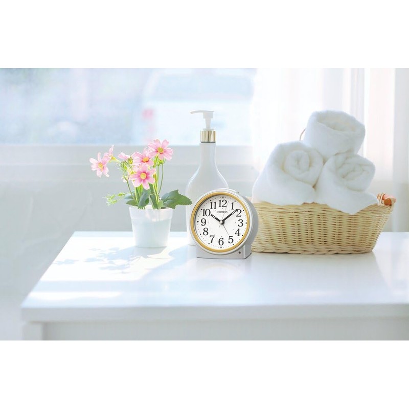 Seiko Clock KR518S Alarm Clock, Automatic Lighting, Analog, Visible at