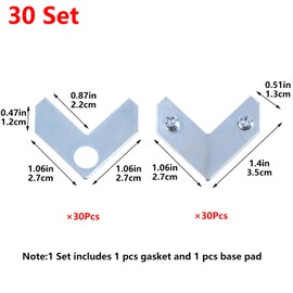 Geesatis 20PCS L-Shaped Corner Brace Plate, 35 x 13 mm Metal Picture Frame Bracket, Silver Tone Flat Plate Fastener for Shelves, Cabinets, Photo Frames, DIY Furniture – Includes Screws & Gaskets