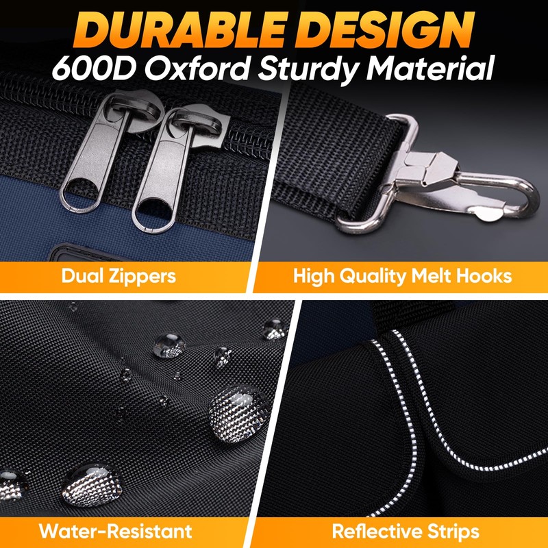 TICONN Heavy Duty Tool Bag with Multi-Pockets, Portable Tool Box