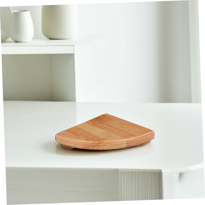 OHPHCALL Space Saving Corner Mounting Shelf Wooden Standing Shelf for