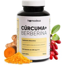 Cúrcuma y Berberina Homodeus Suplemento con Cápsulas para Bienestar Articular y Equilibrio                                                            