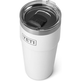 YETI Rambler Cup, Vacuum Insulated Stainless Steel Stackable Cup with Magslider Lid, White, 20 oz (591 ml)
