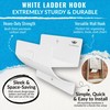 White Ladder Hooks for Garage Wall - Step Ladder Holder