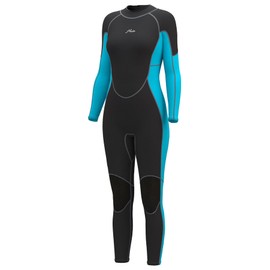 Hevto Wetsuit Women 3/2mm Neoprene Full Body Wet Suit in Cold Water for Surfing Swimming Diving (W1-Blue, 10S)