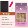 Viugex 24Pcs Long Coffin Press on Nails, Ballerina Pink White