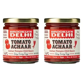 Brooklyn Delhi Tomato Achaar - 2pk - 9 Ounces - Savory, Spicy, & Tangy Flavor - Made with Locally-Grown Tomatoes, Tamarind, a mix of Indian Spices, Red Chili Powder, and Unrefined Cane Sugar - Vegan