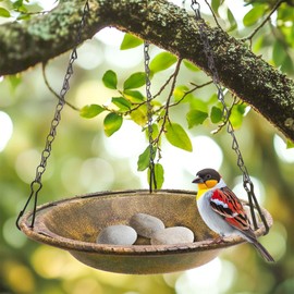 VIHSIPR Bird Bath for Outside, 12IN (Copper 1 Pack)