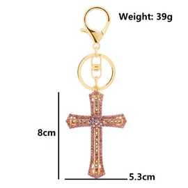 Cross Keychain for Women, Cute Holy Cross Key Chain for Girls, Sparkling Christian Cross Key Ring, Funny Cross Keychains, Punk Jesus Cross Amulet Keyring, Rhinestone Cross Religious Keychain, No, NO