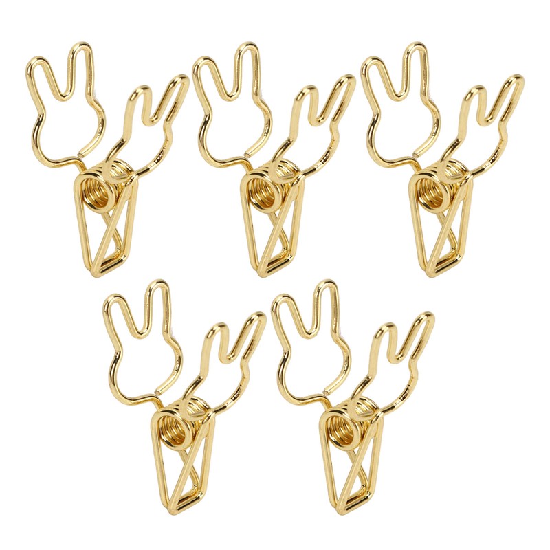 100pcs Binder Clips Cute Cartoon Rabbit Shape Metal Hollowed Long