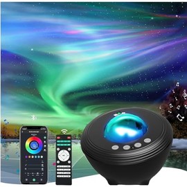 YunLone YunLone Galaxy Projector Star Lights Projector for Bedroom with 33 Lighting, Aurora Projector with Bluetooth 5.0 Speaker, Smart APP, 8 White Noises Night Light with IR Remote, Timer for Kids Adults