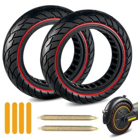 KTUMININV 60/70-6.5 Scooter Tire 10x2.5 Inch Tubeless Solid Rubber Tire for Hiboy S2 MAX Segway Ninebot MAX G30/G30LP/G30P Gotrax G5/G6 Electric Scooter Replacement Wheels Front or Rear 2 PCS (Red)