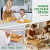 Asuthzon Bed Tray Table for Eating with Folding Legs, Bamboo