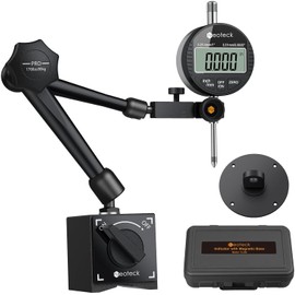 Neoteck Digital Dial Indicator Gauge and Magnetic Base Set with Storage Case 0-1 inch/25.4mm,0.01mm/0.0005" Inch/Metric Conversion Measuring Tool for 3D Printer Lathe Workshop CNC Machine-Black