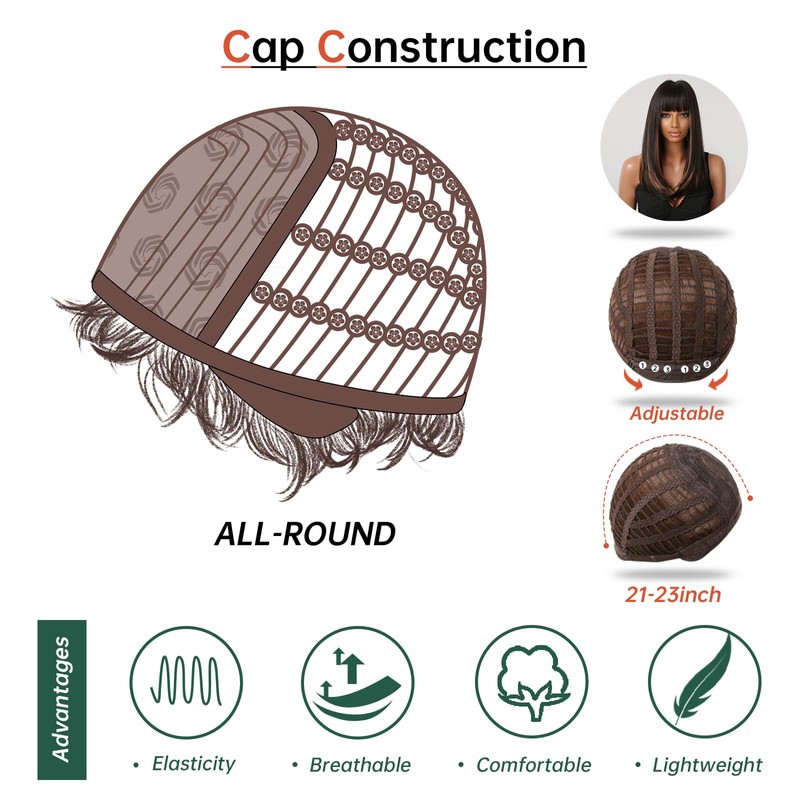 testar Long Black Wigs for Women Long Straight Wigs with