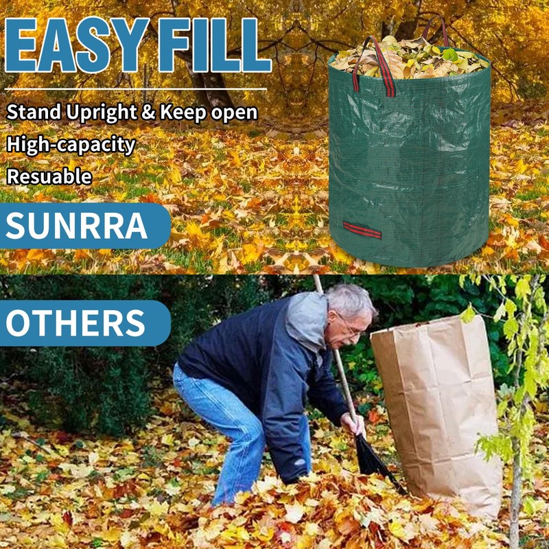 Reusable Leaf Bags, Tear-resistant & Reusable Lawn Bags, Yard Waste