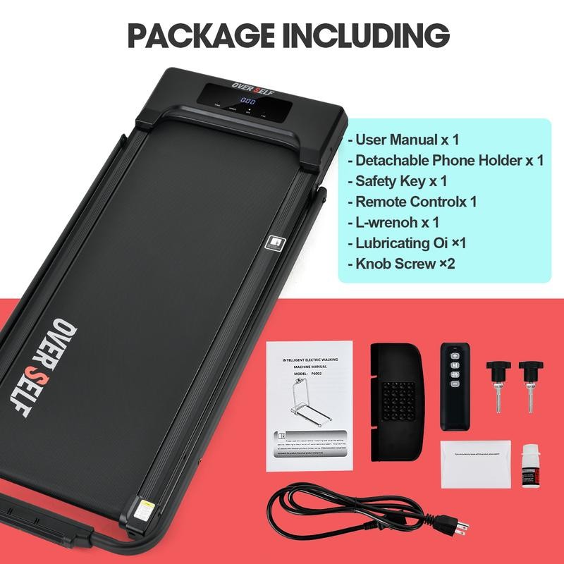 OVER SELF Foldable Walking Mat 6.2MPH 2-in-1 Portable Treadmill with