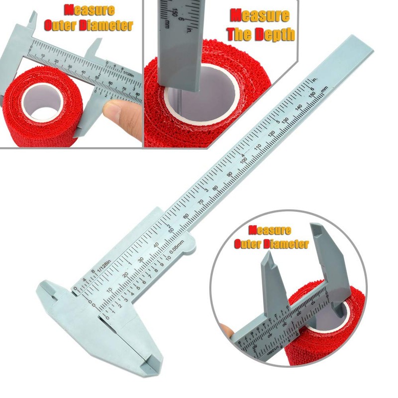 Telituny Vernier Caliper 150 mm Plastic Eyebrow Tattoo Permanent Make