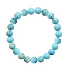 Forziani 10mm Turquoise Beaded Bracelet for Men - Strength and Protection - High Quality Stretch Turquoise Gemstone Beads Mens Bracelet Size Large - Made in USA