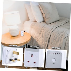 Operitacx Countdown Socket Plug-in Timer Switch Timer Socket Uk for 6 Timing Slots Mechanical Outlet for Energy Saving