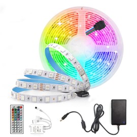 Arote 24 V LED Strip Kit 300 LEDs 5 m 5050SMD 60 LEDs/M RGB Strip Light Strip Light Strip Light Strip Indoor Decoration IP20 Not Waterproof with Power Supply & Controller