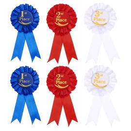 PATIKIL Award Ribbon Set Prize Ribbon 1st, 2nd, 3rd Prize Ribbon First Second Third Prize and Honorable Mention Badge Ribbons Medal Ribbons（6 Pack）