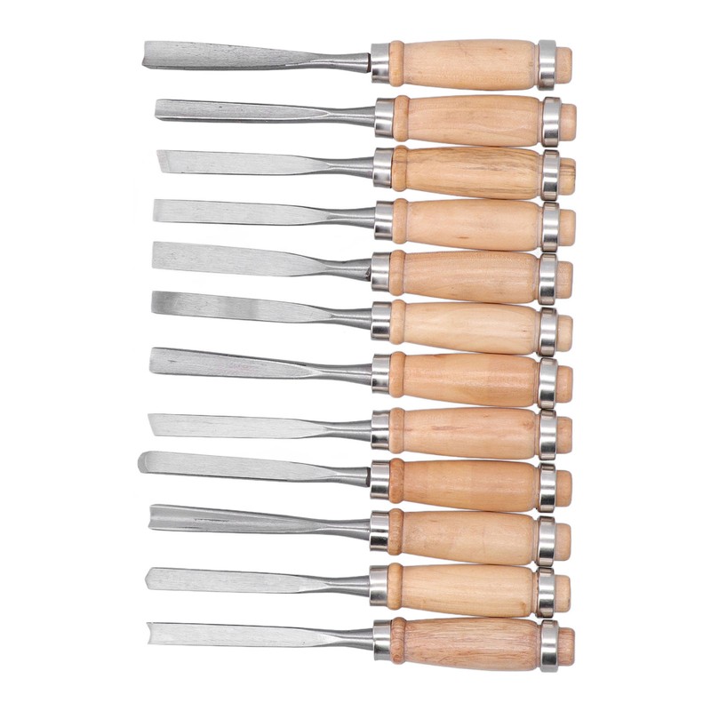 12Pcs Wood Turning Chisels Wood Grooves Parting Tools Set Woodworking