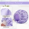 G2PLUS 32CM Large Shower Caps, 2PCS Reusable Women's Shower Hats,