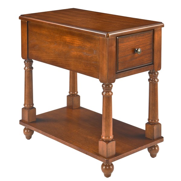 VERDANTREE Narrow End Table with Drawer and Open Storage Shelf,