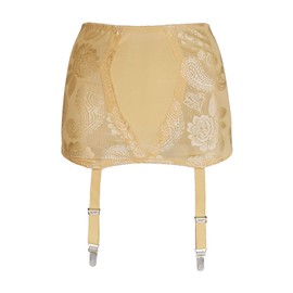 TVRtyle Women's Plus Size Golden Sexy Vintage MetalClips Garter Belts for Stockings S503G (Small)