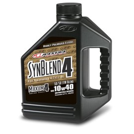 Maxima Racing Oils 349128B-2PK Syn Blend4 10w40 Synthetic Blend Motorcycle Engine Oil 1G Bottle, 2-Pack