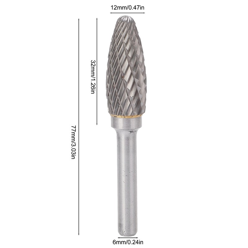Double Cut Carbide Burr Rotary File Tree Shape Multipurpose for