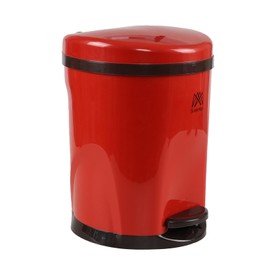 Cand 10 L Step Pedal Trash Can, Plastic Garbage Can with Lid for Office Bedroom Bathroom, Red