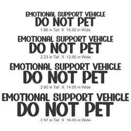 Emotional Support Vehicle Do Not Pet Decal