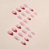 French Tip Press on Nails Almond Medium Fake Nails Pink