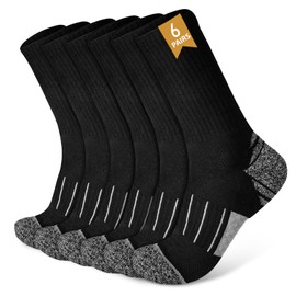 Aomig Mens Socks, 6 Pairs Thermal Warm Winter Cotton Socks, Wicking Breathable Sport Socks for Men, Work Casual Crew Socks Women Men, Hiking Trekking Walking Athletic Socks, Multipack Socks