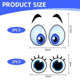 5 Decorative Stickers with Big Eyes, Interesting Stickers, Creative Stickers, Cartoon Eye Stickers, Waterproof Stickers