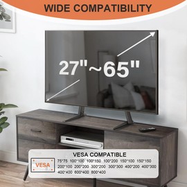 KKTONER Universal TV Stand Base TV for 27-65 inch Flat Screen TV Metal Stand Legs Adjustable Table Top TV Stand Max VESA 800x400mm Hold up to 88lbs