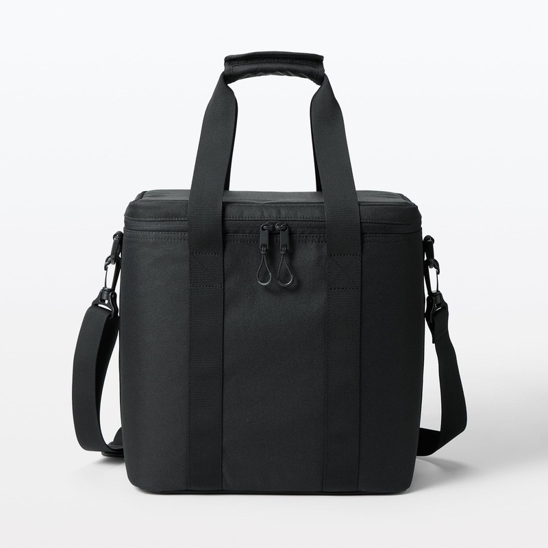 MUJI 84383120 Insulated Bag, Black, Large Size, 12.6 x 11.8