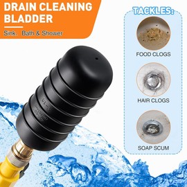 Wisyurt Drain Bladder Kit,3 PCS Drain Cleaning Bladders Fits 1 to 6 Drain Pipe, Unclogs Stubborn Blockages in Main Drain & Sewer