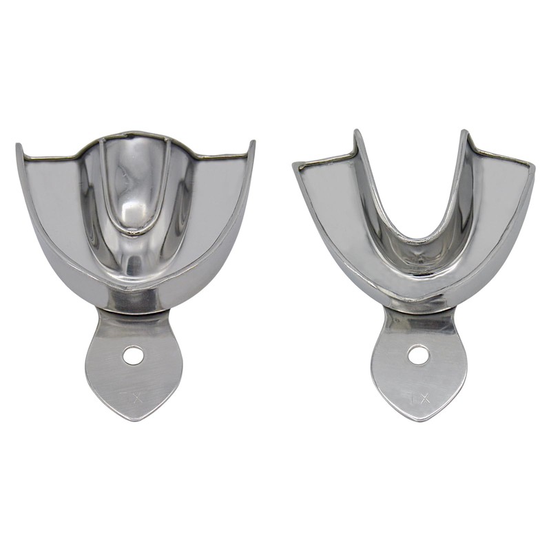 Metal Dental Impression Trays Set Solid Upper & Lower Regular