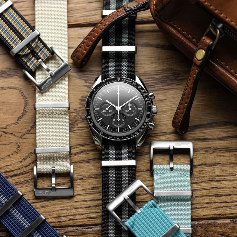 WatchGecko Ridge Military Nylon Watch Strap. Nylon Mens Replacement Watch