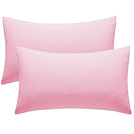 Pillow Cases 2 Pack Pink Pillow Covers 50X75CM Hotel Quality Poly Cotton (Pink, 2 Pillow Cases)