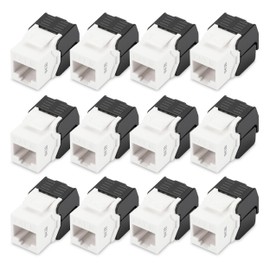 DIGITUS DN-93603 - Cat 6 Keystone Module - 12 Pack - RJ45 Network Socket Cat6 Unshielded - 250MHz - 1GBase-T - 1Gbps - AWG 26 to AWG 22 - Tool Free Assembly