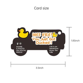 Dinggaogao Duck Tags 50 Pieces Duck Ducking Game Card Printed Car Duck Tags with Round Hole, 50 Rubber Bands, 3.5 x 1.85 Inches (Black)